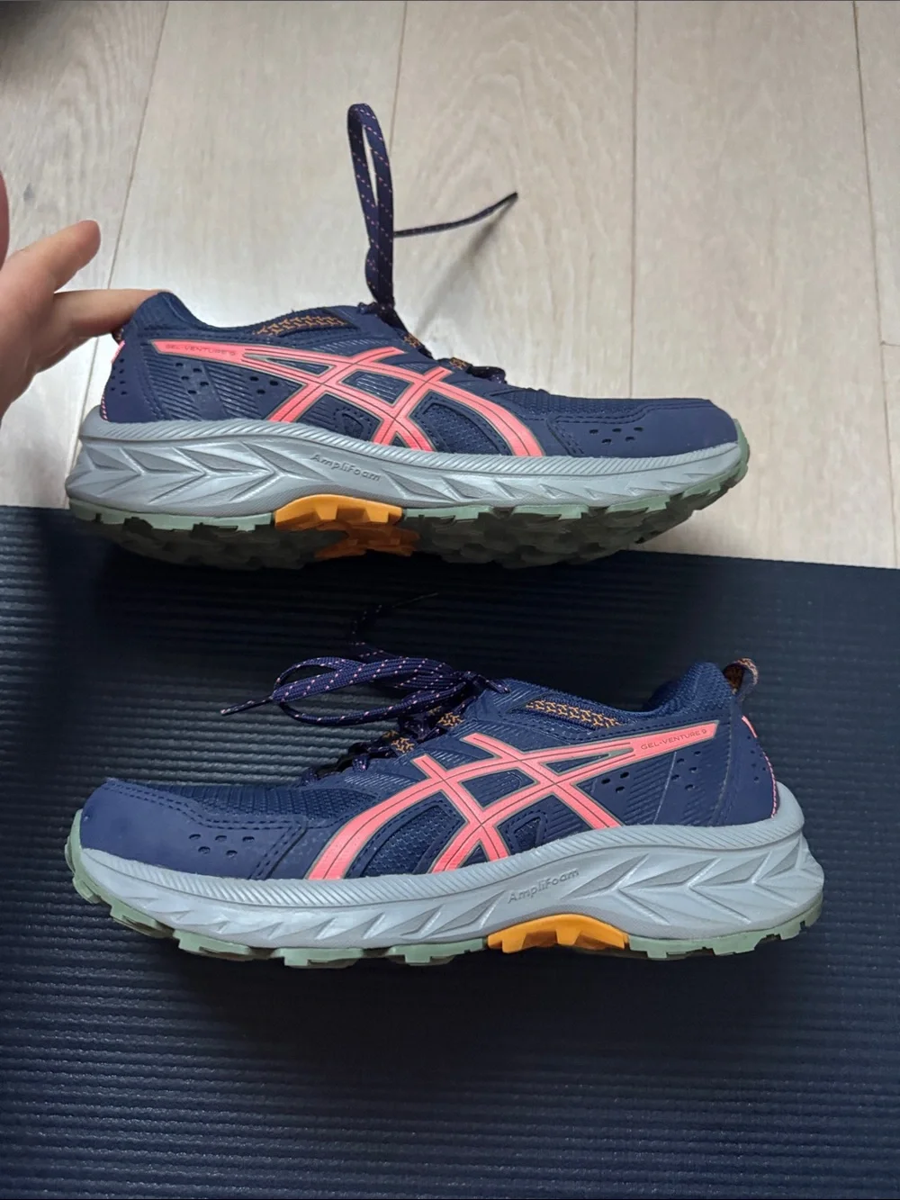 Asics Navy Sneakers with Coral Accents - Picture 6 of 10